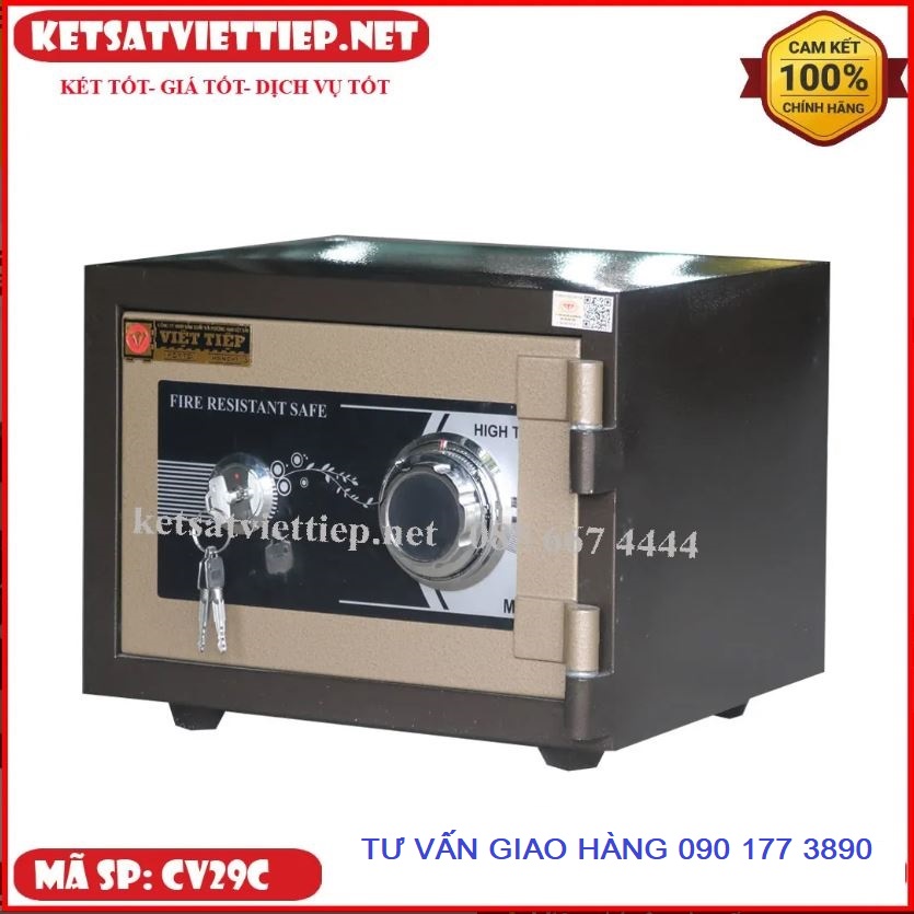 [CHINH HANG] Két sắt mini đúc đặc Việt Tiệp CV29C ( khóa cơ )