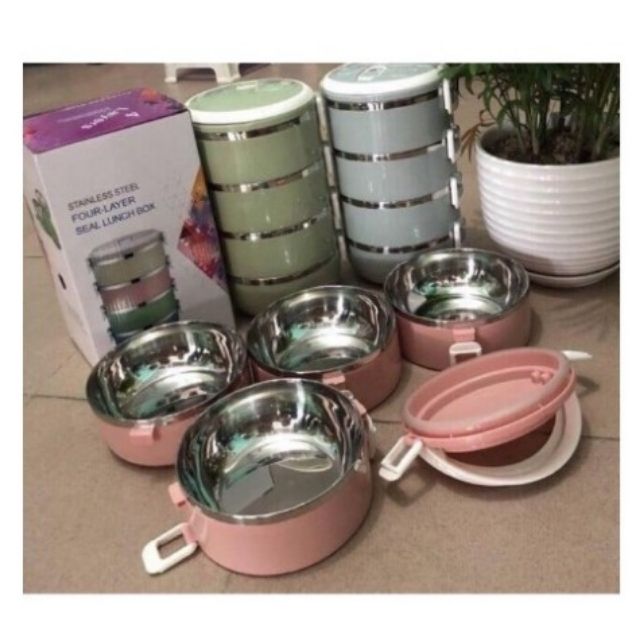 CẶP LỒNG CƠM LÚA MẠCH 4 TẦNG TO RỘNG - TƯƠNG ĐƯƠNG 2800ml