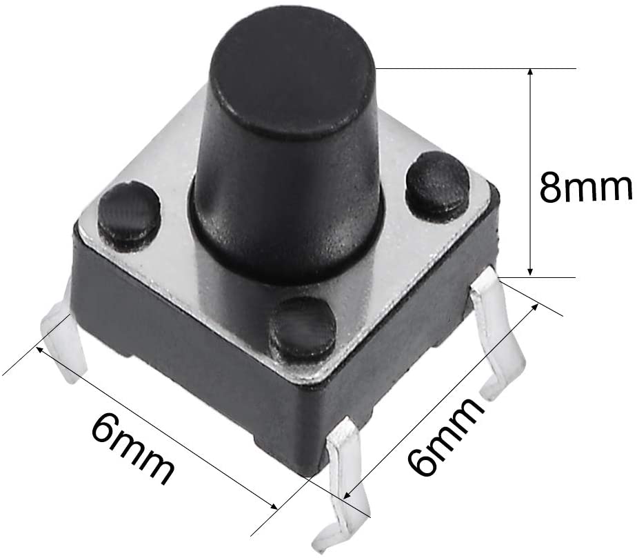 15 Cái - Nút nhấn 4 chân 6x6x8mm DIP