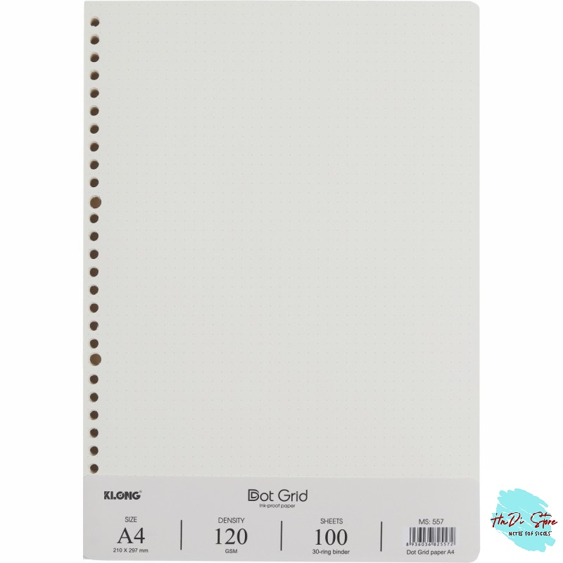 KLONG Sổ còng sắt 30 chấu size A4 80 tờ (MS:539-541-556-557)
