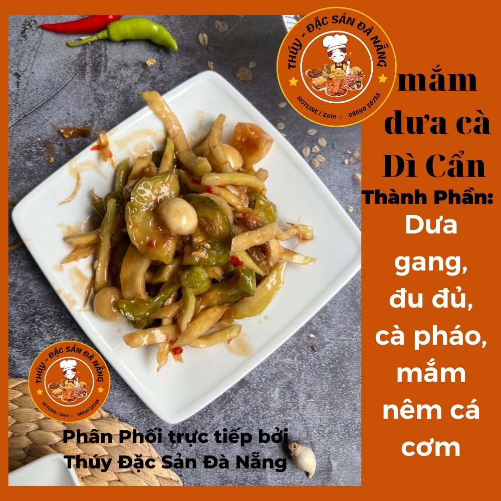 Mắm Dưa Dì Cẩn Hũ Lớn 800gr Đặc Sản Đà Nẵng