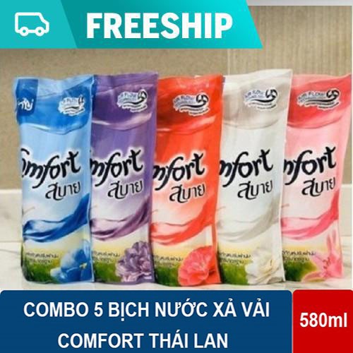 Combo 5 bịch nước xả vải Comfort Thái Lan bịch 500ml