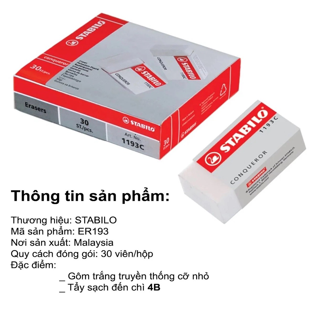 Gôm STABILO Conqueror ER193 (trắng nhỏ)