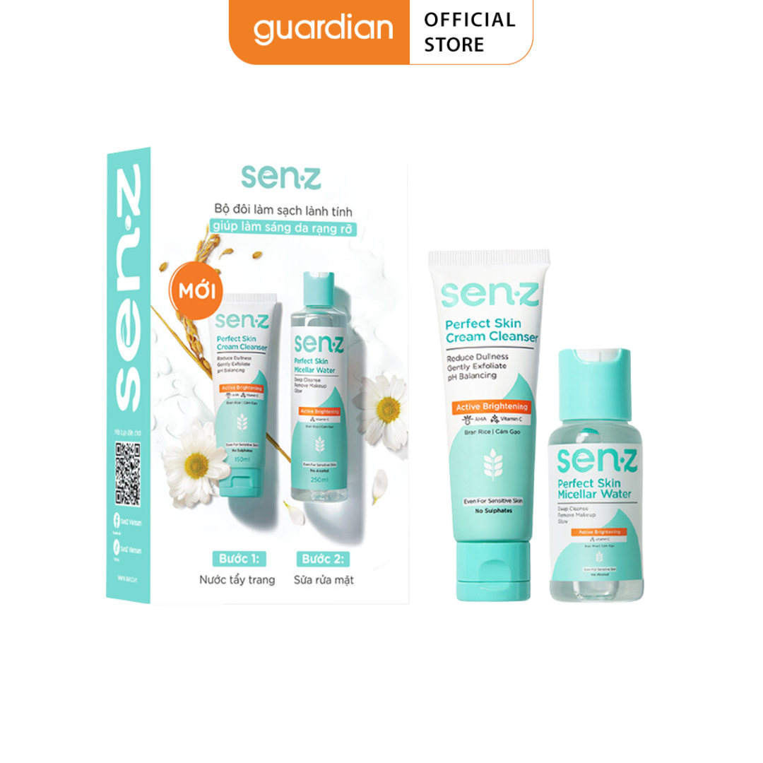 Bộ đôi sản phẩm sữa rửa mặt & nước tẩy trang senz sạch sâu