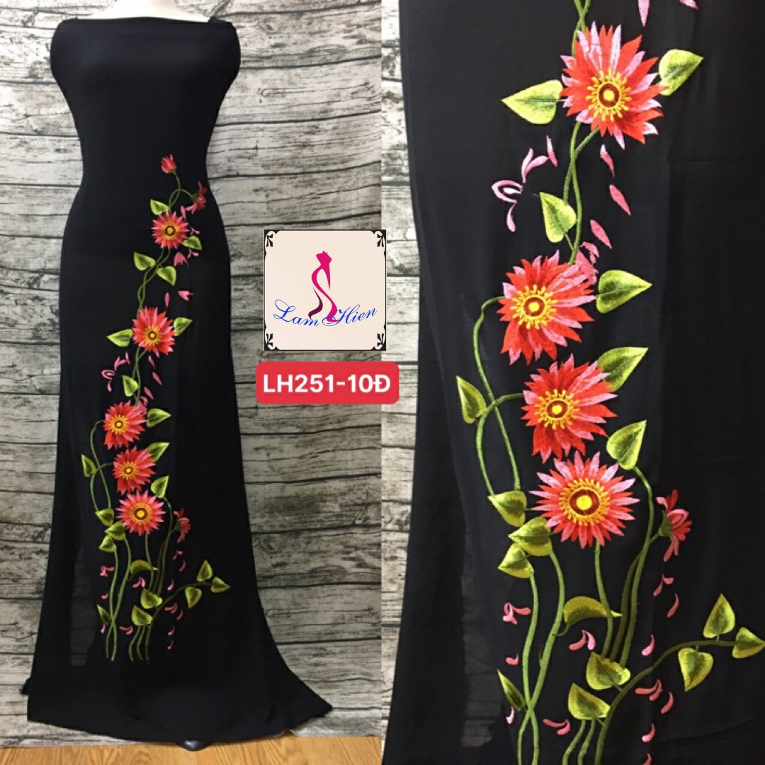 Vải may áo dài bông thêu LH251