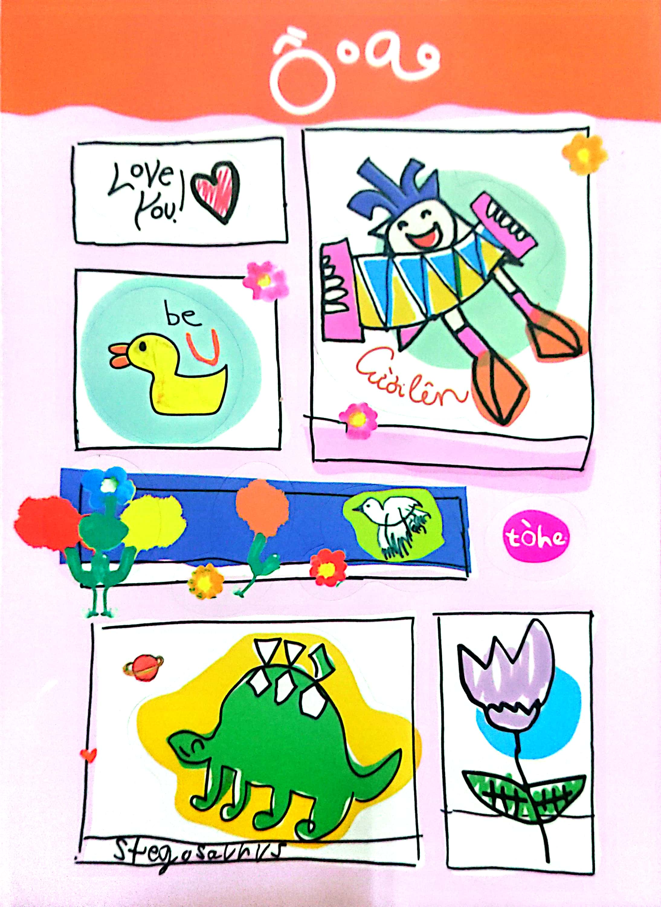 Sticker cute nhiều hình độc đáo (1 tờ lẻ, giao mẫu ngẫu nhiên) [Made by Tòhe] [FSale]