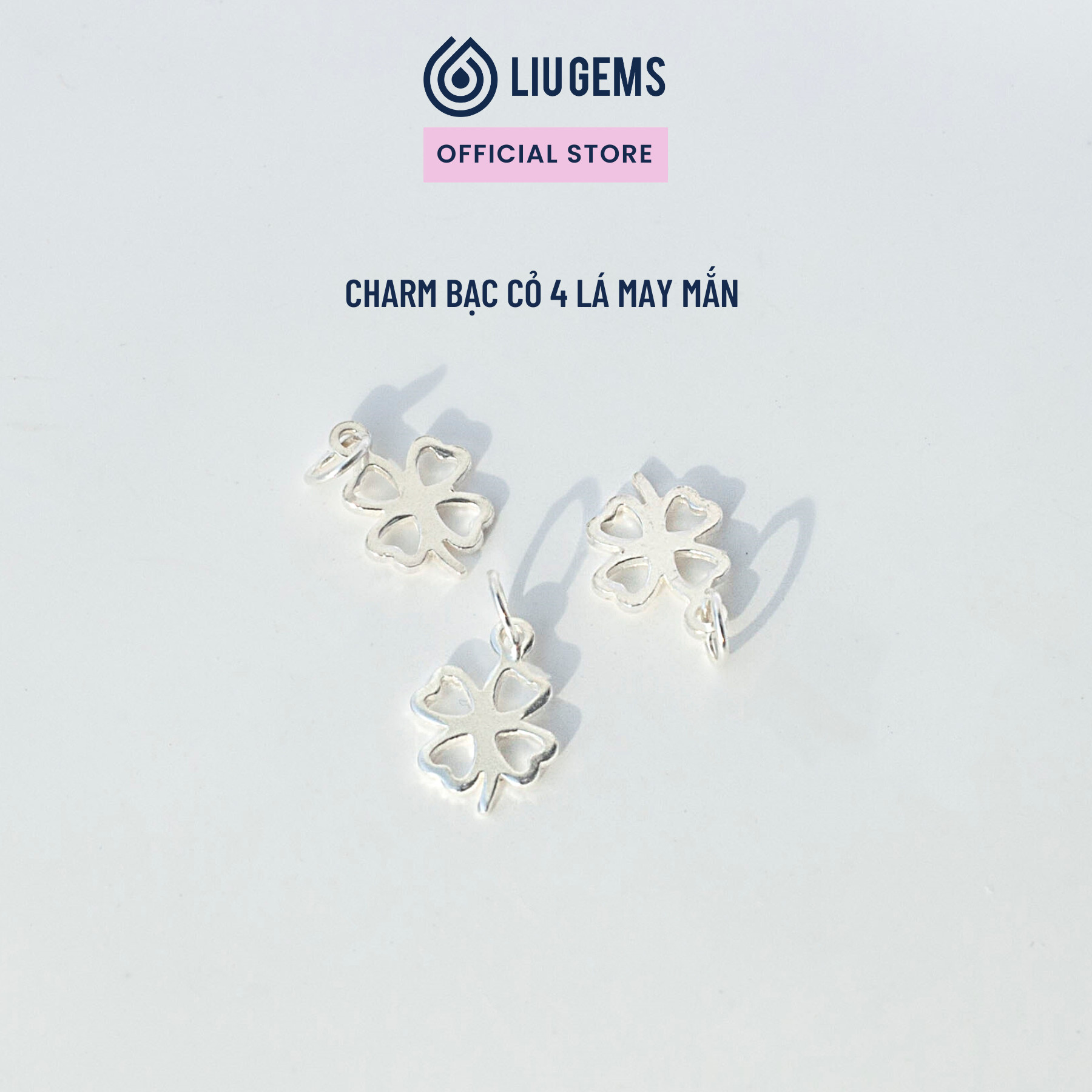 Charm Bạc Cỏ 4 Lá Liugems 925 Size Nhỏ Tinh Tế, Dễ Thương, Dành Cho Nữ CH01