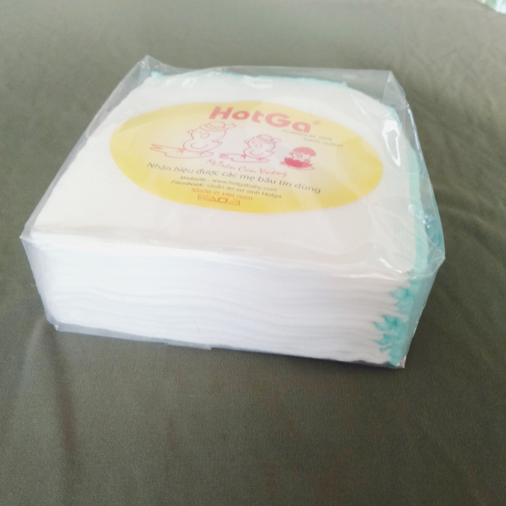 Khăn sữa xô cotton HOTGA 5 lớp (túi 10 cái)