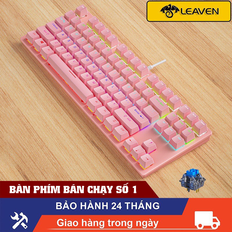 Bàn phím cơ blue switch K550 LEAVEN Full RGB LED, 7 chế độ LED, Bàn Phím Chơi Game Chuyên Dụng