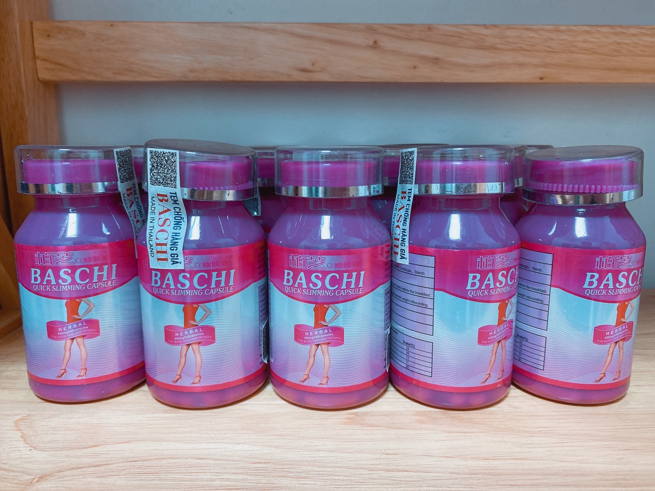 viên uống giảm cân baschi hồng hộp 40 viên giảm 5-7kg 1 hộp - viên đỏ trắng - shop tananauth