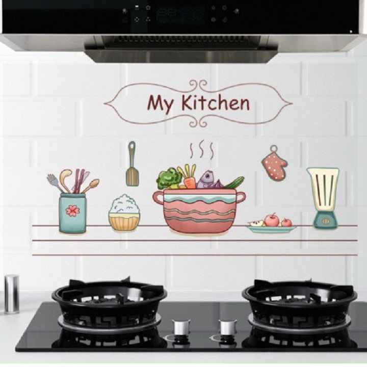 Decal dán bếp 3D Kích Thướt 60x90cm