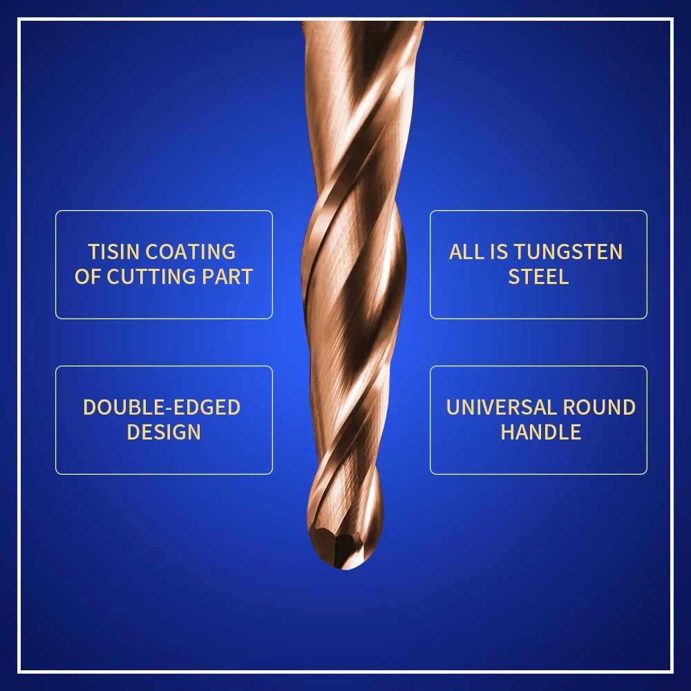 Mũi dao Taper cắt khắc CNC 2 lưỡi 55HRC