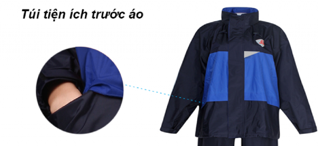 Bộ Áo Mưa Rb8 Chính Hãng Rando (Màu Xanh Biển)