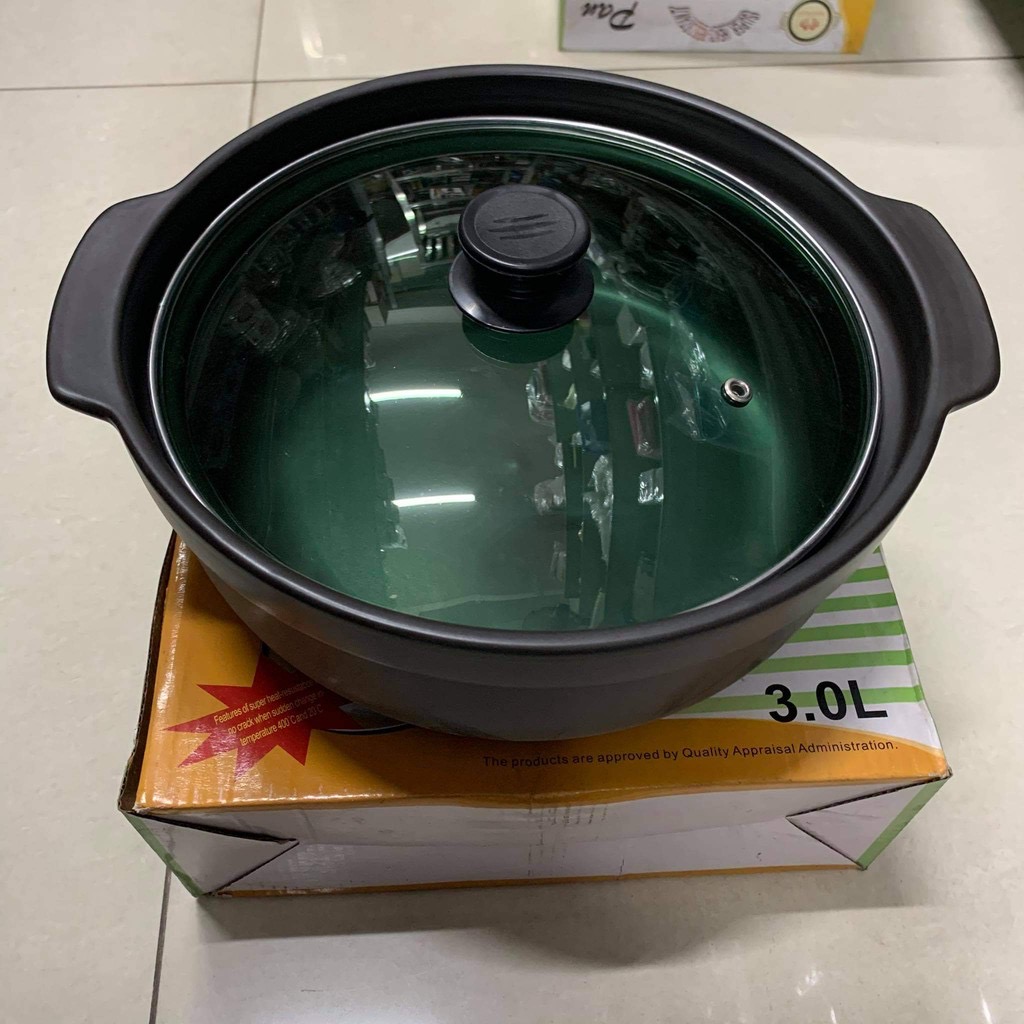 Nồi đất sứ tráng men cao cấp kho thịt, kho cá 3L