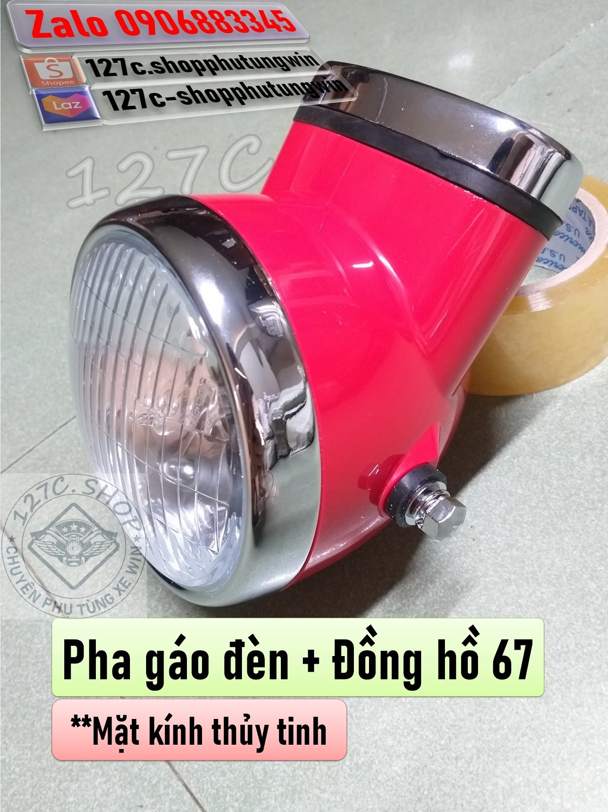[HCM] Đầu đèn 67 / Pha gáo đèn 67 / Đồng hồ 67 (Đen hoặc Đỏ)