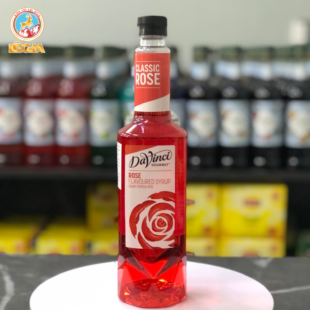 SIRUP DAVINCI HOA HỒNG 750ML (CÓ CHAI CHIẾT)  - ROSE DAVINCI SYRUP