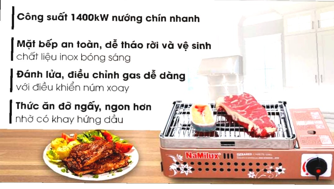 [Hàng chính hãng]Bếp nướng ga mini Namilux NA-24N