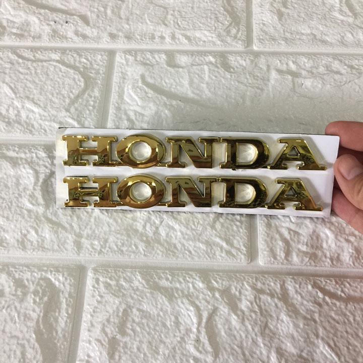 Tem logo chữ nổi HONDA màu VÀNG