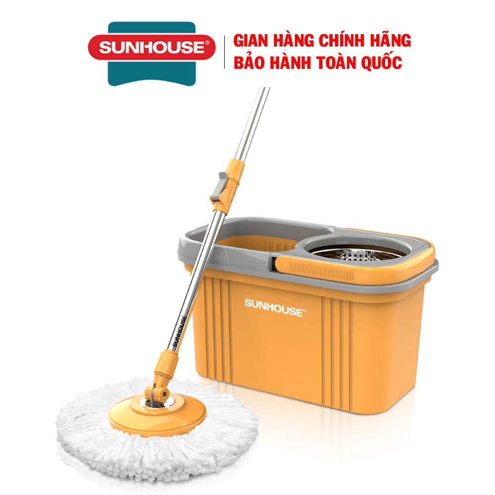 Bộ lau nhà Sunhouse KS-CL350PO - Cây lau nhà - Chổi lau nhà - Thùng lau nhà - Xoay 360 độ , Bảo hành 6 tháng