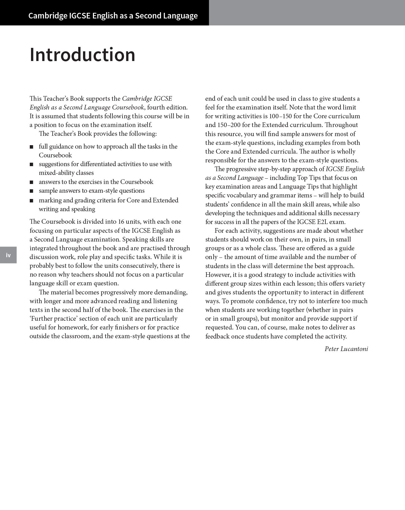 Cambridge IGCSE English as a Second Language Teacher’s Book