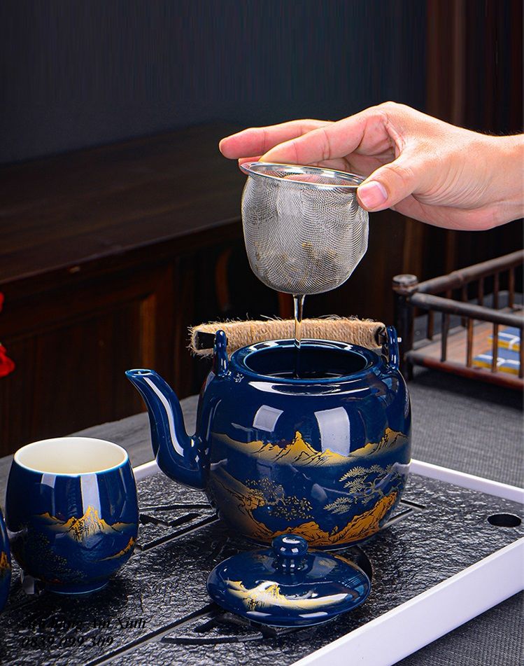 Bộ ấm chén sứ pha trà đạo (đầy đủ như hình)