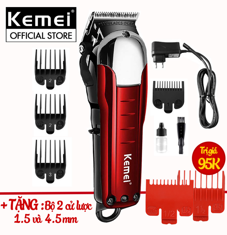 Tông đơ cắt tóc không dây Kemei KM-2608 chuyên nghiệp dành cho salon và gia đình - công suất  9W mạnh mẽ - có thể cắt tóc, chấn viền, hãng phân phối chính thức , bảo hành 12 tháng giá rẻ