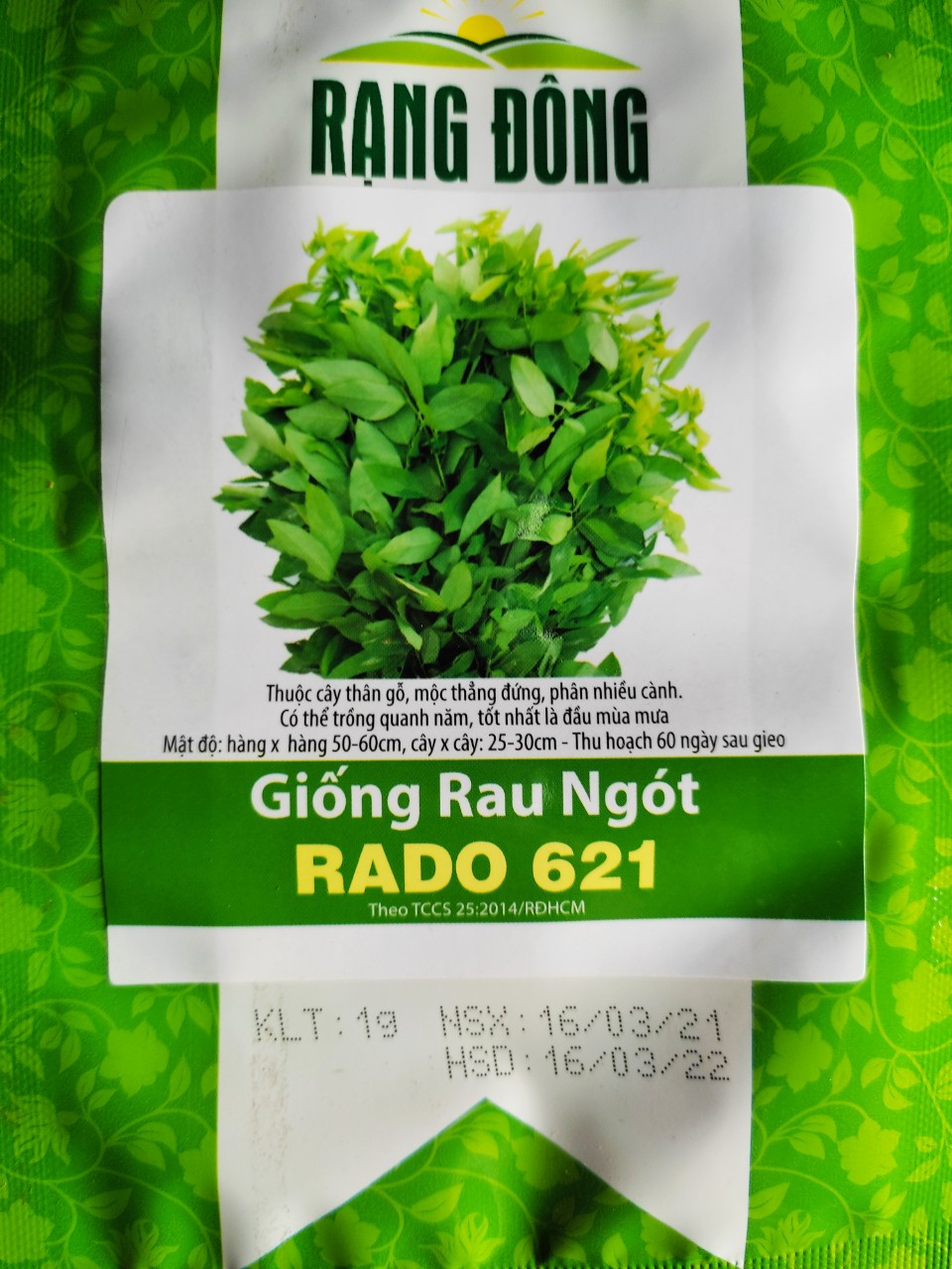 Hạt giống rau ngót gói 1gr - rado 621