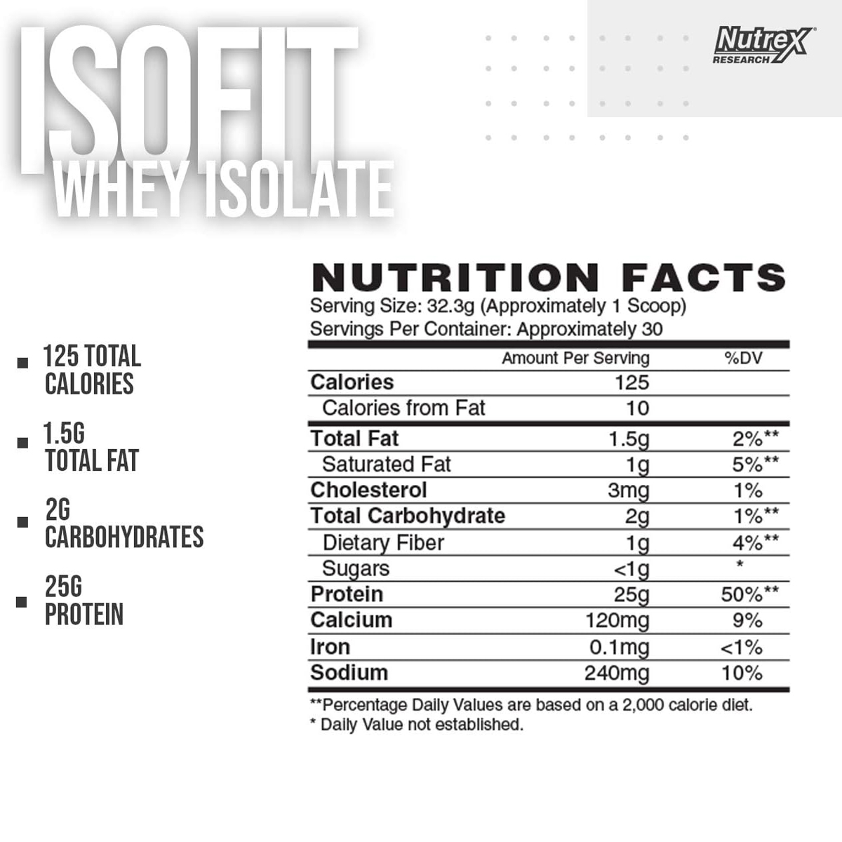 Nutrex Research IsoFit (70 Servings)  Whey Protein Powder Instantized 100% Whey Protein Isolate  Muscle Recovery, Lactose-Free, Gluten-Free  5lbs