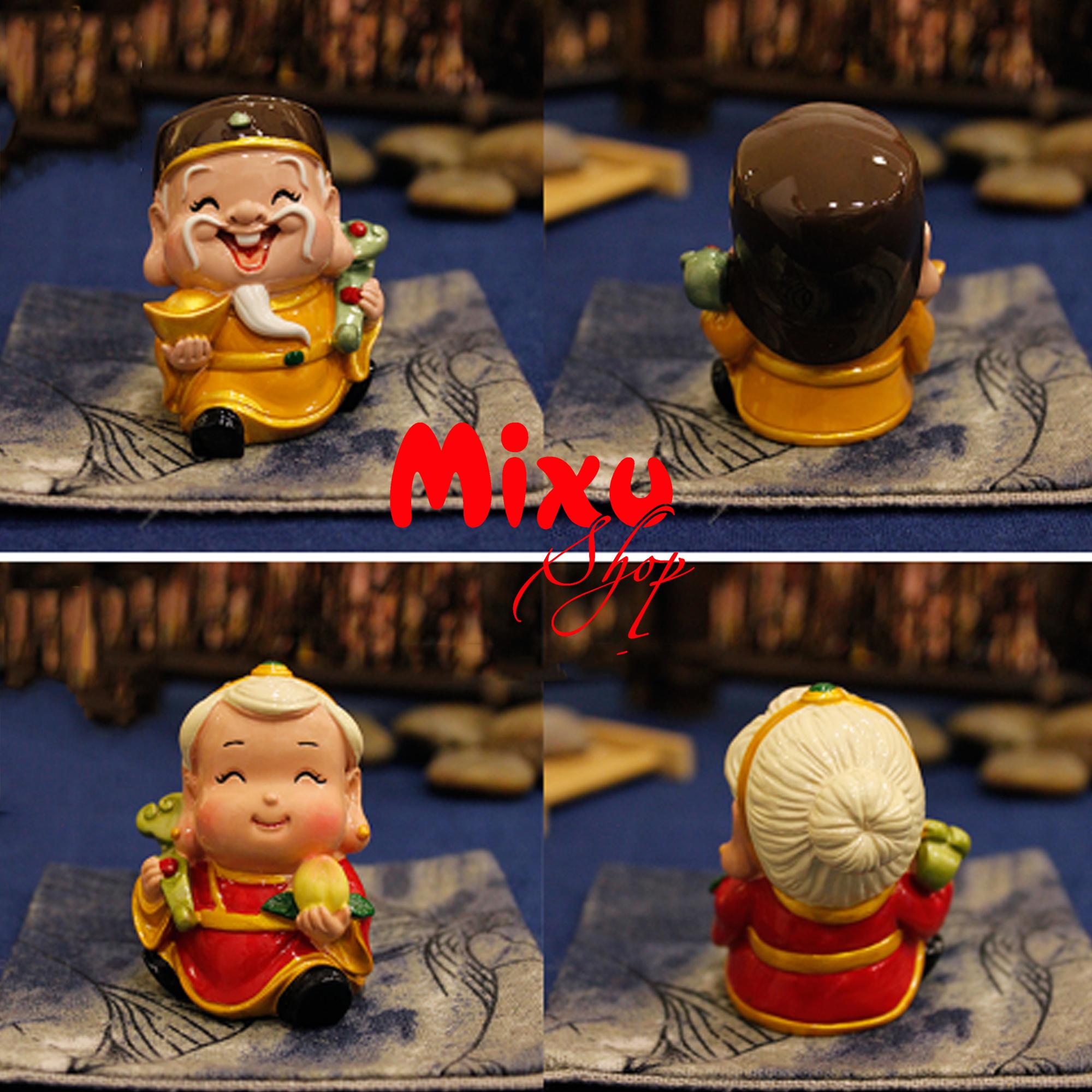 [HCM]Bộ đôi tượng chibi Thổ Địa Ông + Thổ Địa Bà 6cm