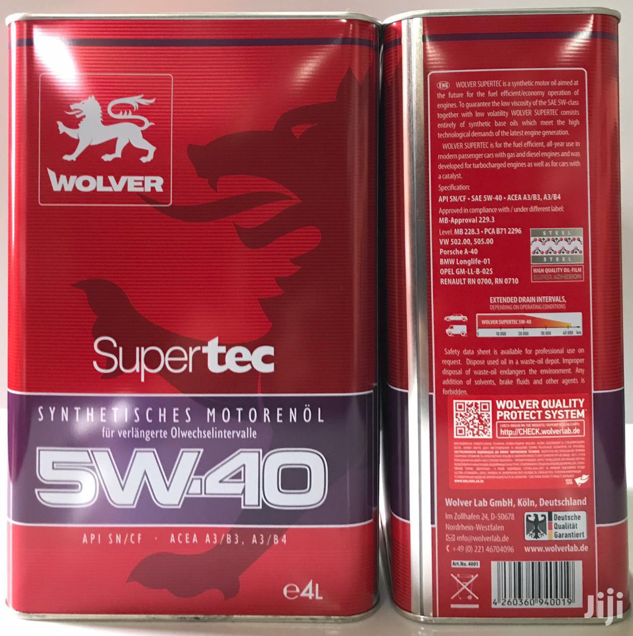 Nhớt tổng hợp 100% động cơ Ô TÔ Wolver SuperTec 5W40 4L SN/CF