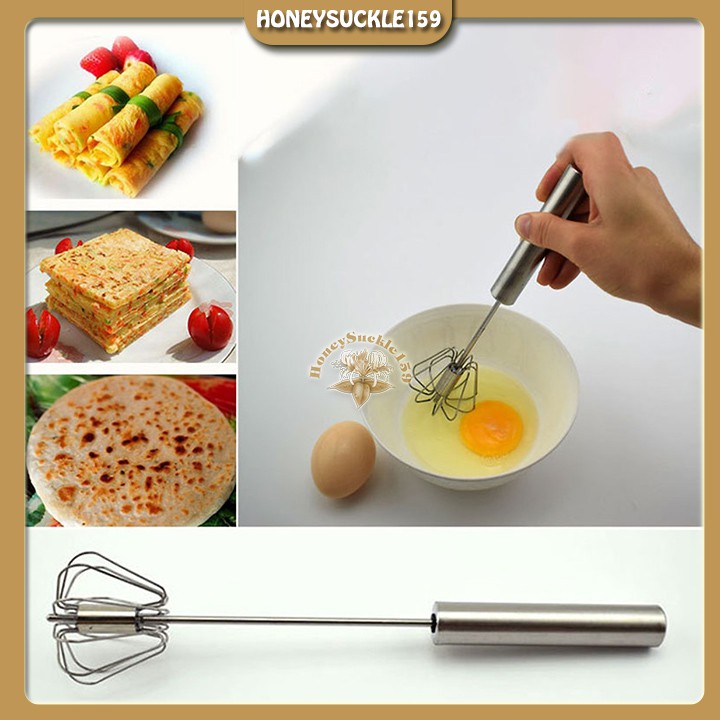 Cây Đánh Trứng Inox Trục Tự Xoay 25CM