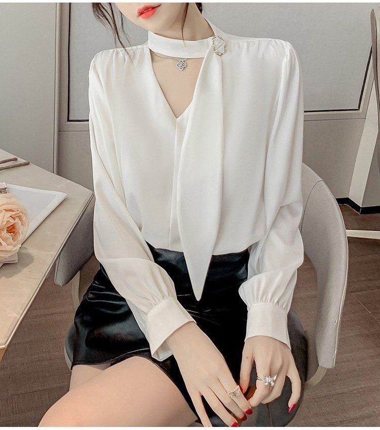 ÁO KIỂU LỆCH KHOEN TAY DÀI CÁCH ĐIỆU