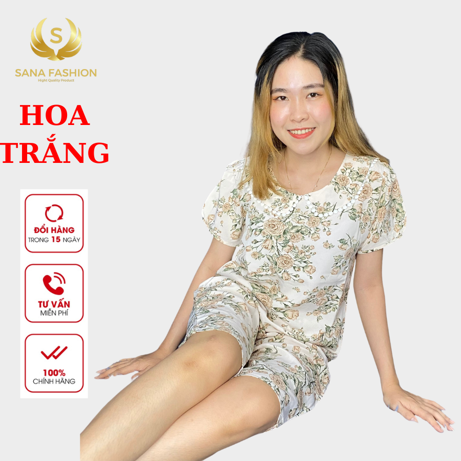 Đồ bộ mặc nhà quần áo ngủ nữ chất lụa cao cấp quần lửng LCS