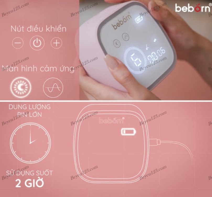 (BP02) Máy hút sữa điện đôi có pin sạc Beborn MGG
