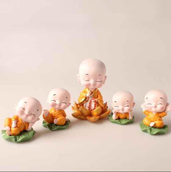 Set 5 Chú Tiểu Tọa Lá Sen Cao Cấp