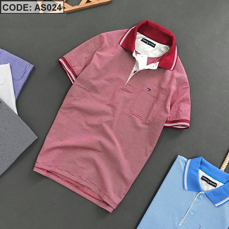 [HCM]ÁO THUN SỌC CỔ BẺ CÓ TÚI CAO CẤP-AN