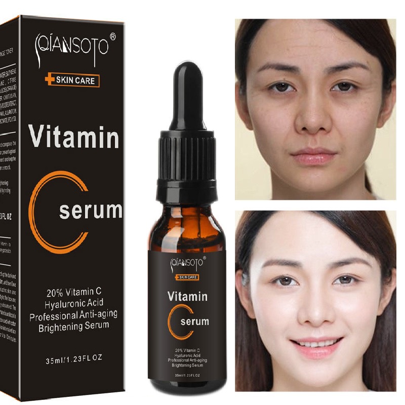 Serum Vitamin C Siêu Dưỡng Trắng Hết Nhăn Giảm Mụn Trẻ Hóa Da Giúp Da Đều Màu Giảm Thâm Mắt Chống Nám Tàn Nhang Không Đều Màu Thích Hợp Cho Mọi Loại Da