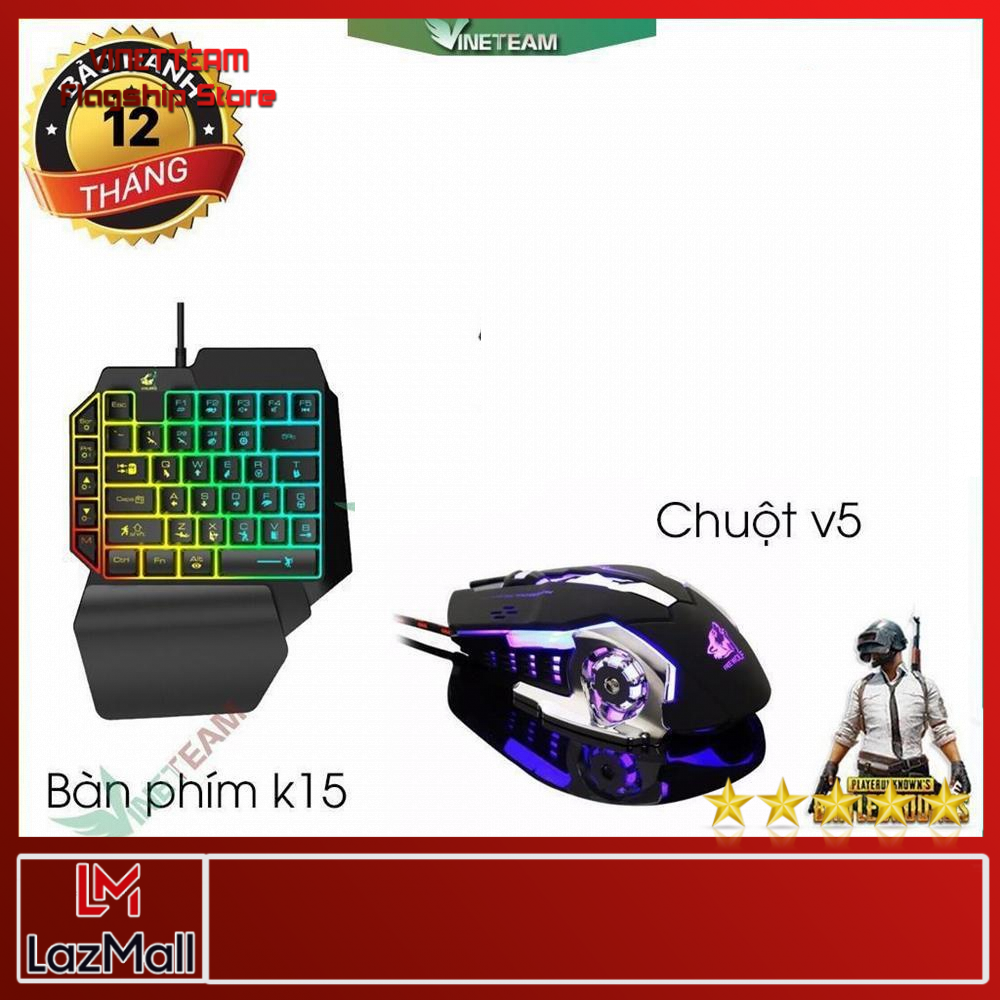 Bàn phím giả cơ FREE WOLF K15 chơi game Pubg Mobile, Free Fire trên điện thoại, máy tính bảng, Laptop -dc3640