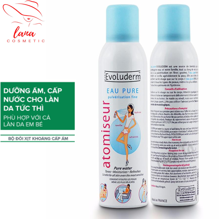 Xịt Khoáng Cấp Ẩm Làm Dịu Da Evoluderm Atomiseur Eau Pure 400ml