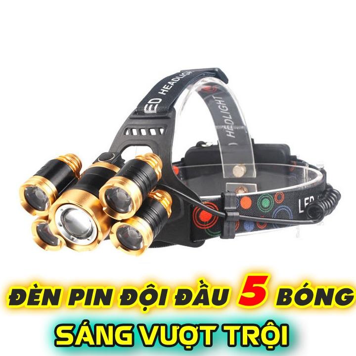 Đèn pin đội đầu 3 bóng, led siêu sáng, chống nước