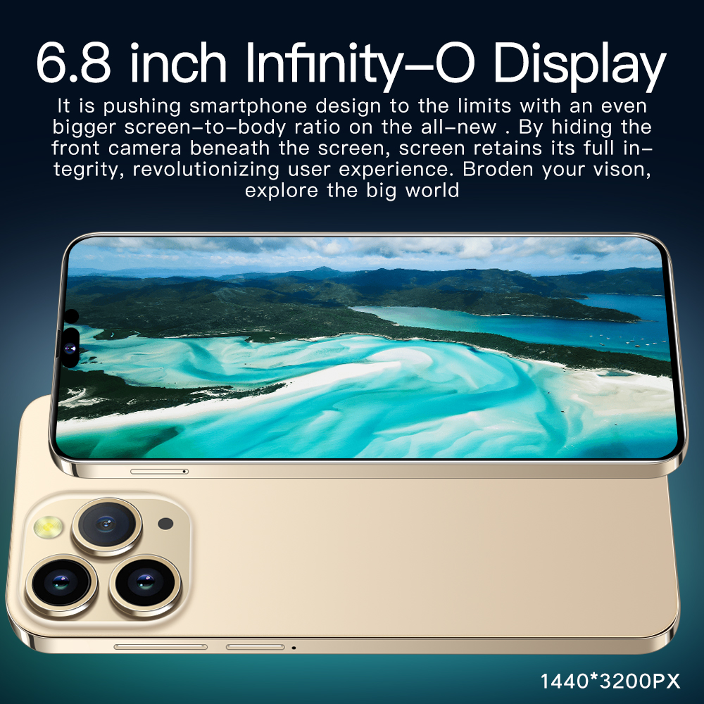 I14 Pro Max Chính Hãng 100 điện thoại 8256GB di động 6.8 inch Full HD ...