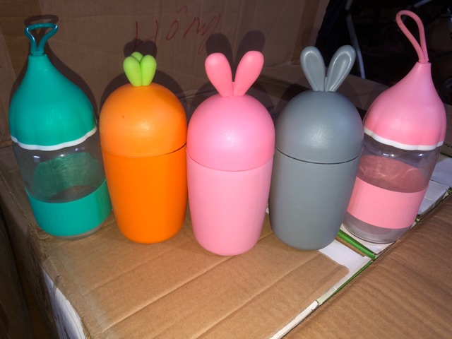 [HCM]Bình Thủy Tinh Đựng Nước Siêu Cute 300Ml
