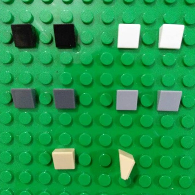 Combo 50 gạch 1x1 trơn vát no.018 - phụ kiện moc