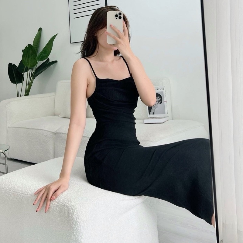 Đầm Body Maxi Cổ Đổ Thiết Kế