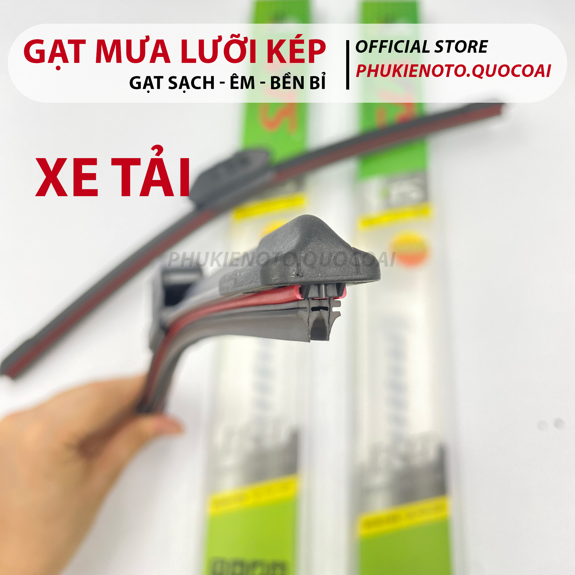 Gạt mưa Silicone lưỡi kép, gạt mưa oto, gạt mưa xe hơi, Xe Tải