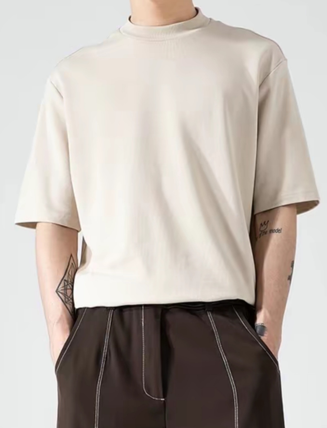 Áo thun Unisex Cổ cao ôm CUDDLE HIGH COLLAR |GRU|