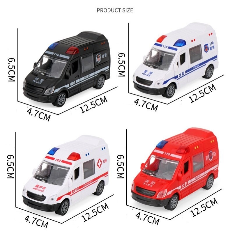 Xe ô tô đồ chơi cảnh sát cứu thương mô hình cứu hoả thích hợp cho bé trai