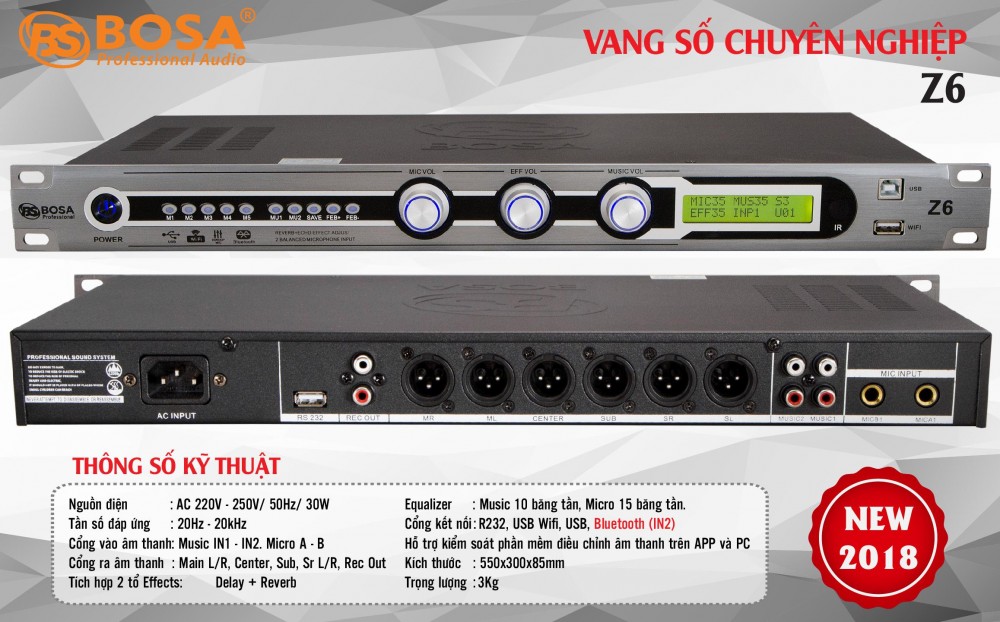 Vang Số Karaoke Bosa Z6