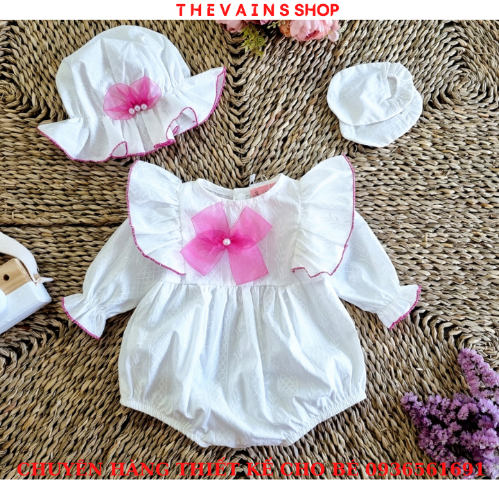 Body hanmade hồng dài tay tặng kèm giày nón xinh