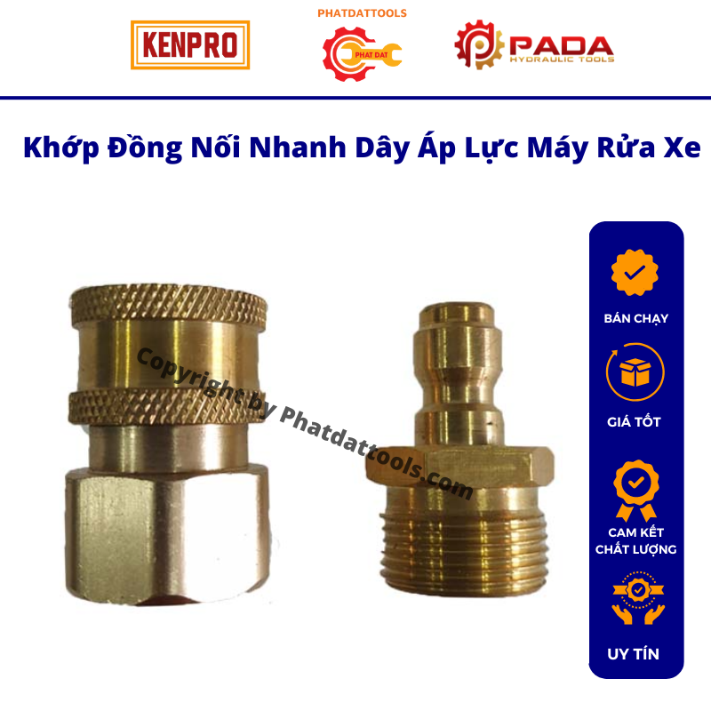 Khớp đồng nối nhanh từ máy rửa xe ra đầu dây cao áp